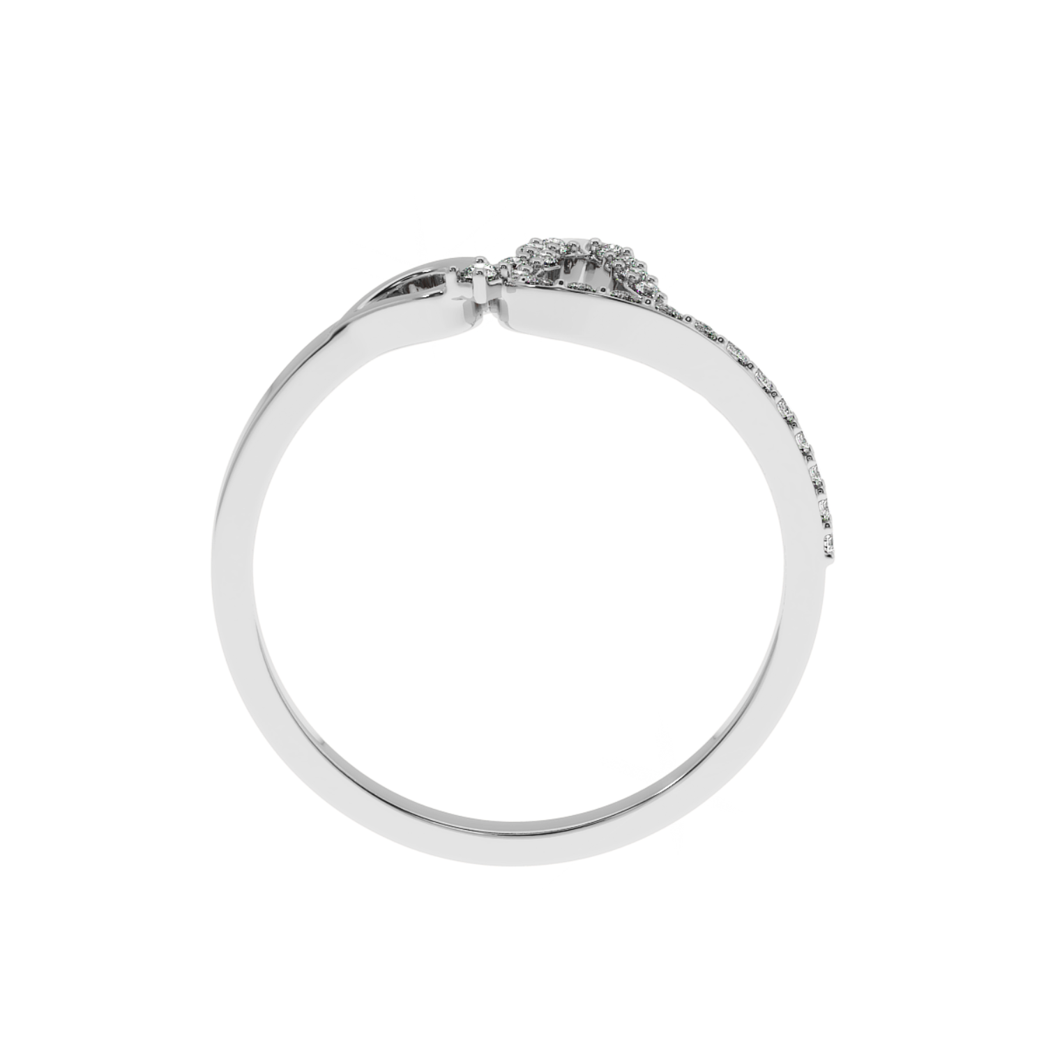 Solitairekart 0.15 CT Lab Diamond Key to My Heart Gold Ring